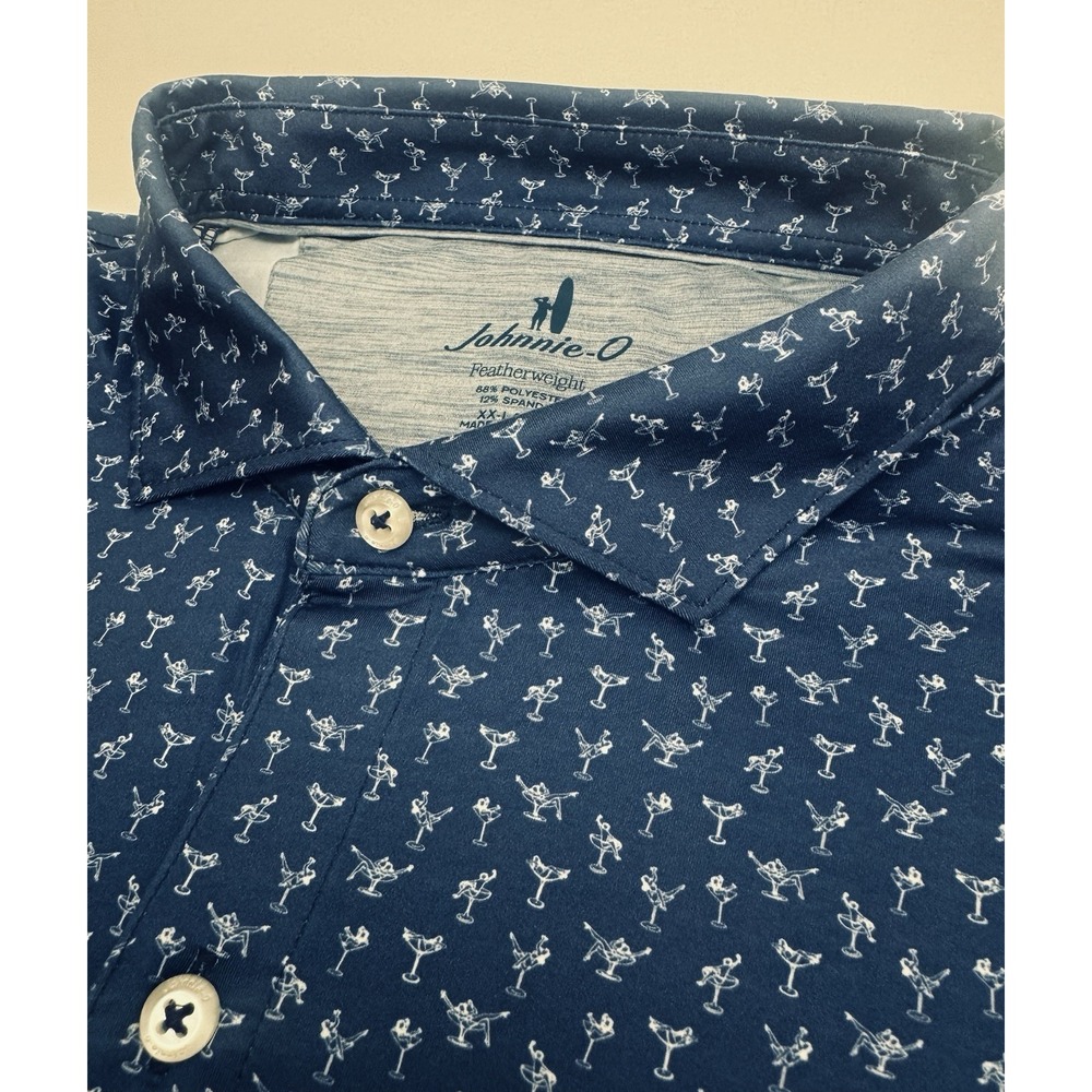 NWT Johnnie-O PIN UP Featherweight Performance Golf Polo Lake Blue XXL $110‎